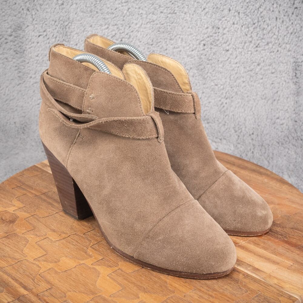 Rag Bone Womens Harrow Boot Size 40 US 10 Camel Tan Suede Block Heel Bootie‎